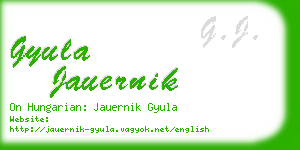 gyula jauernik business card